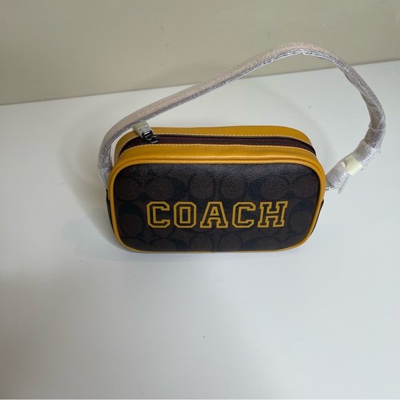Coach Jamie Wristlet In Signature Canvas With Varsity Motif - Picture 1 of 10